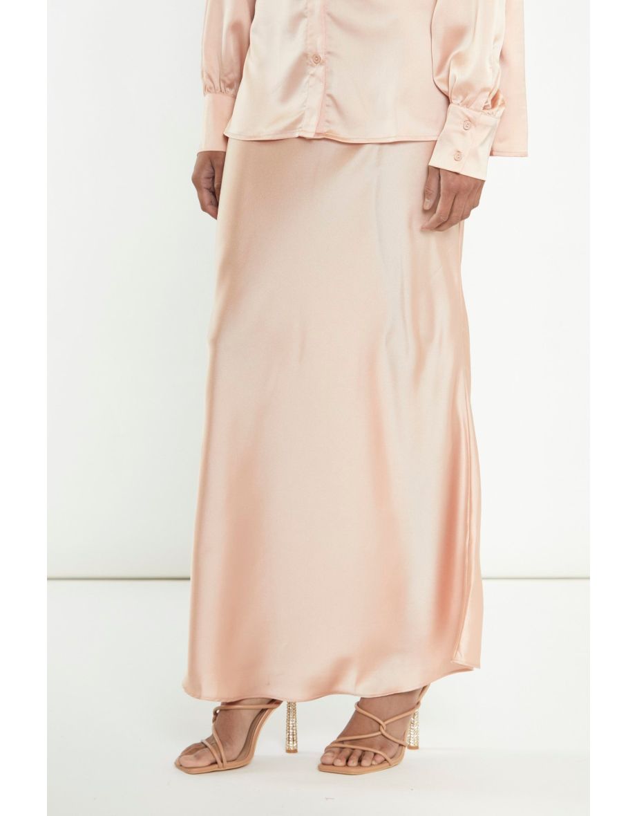 Peach Bias-Cut Maxi-skirt - 2