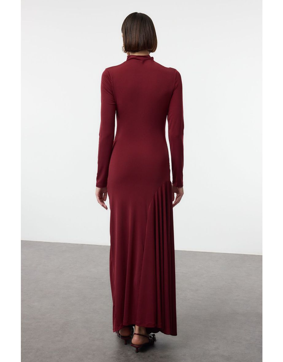 Trendyol Red Bodycon Maxi Dress with Long Sleeve - 4
