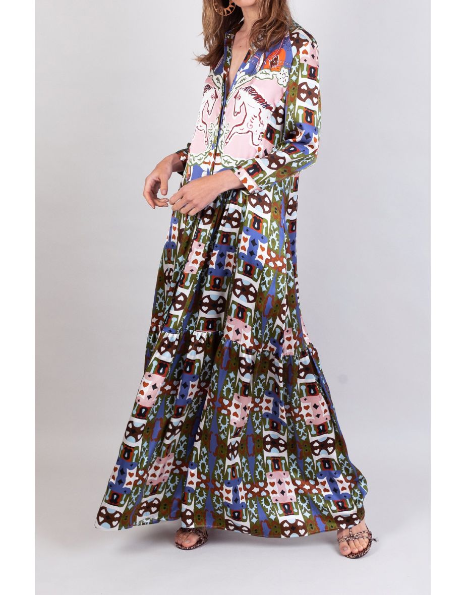 Maxi Shirt Dress / "The Pink Horse"