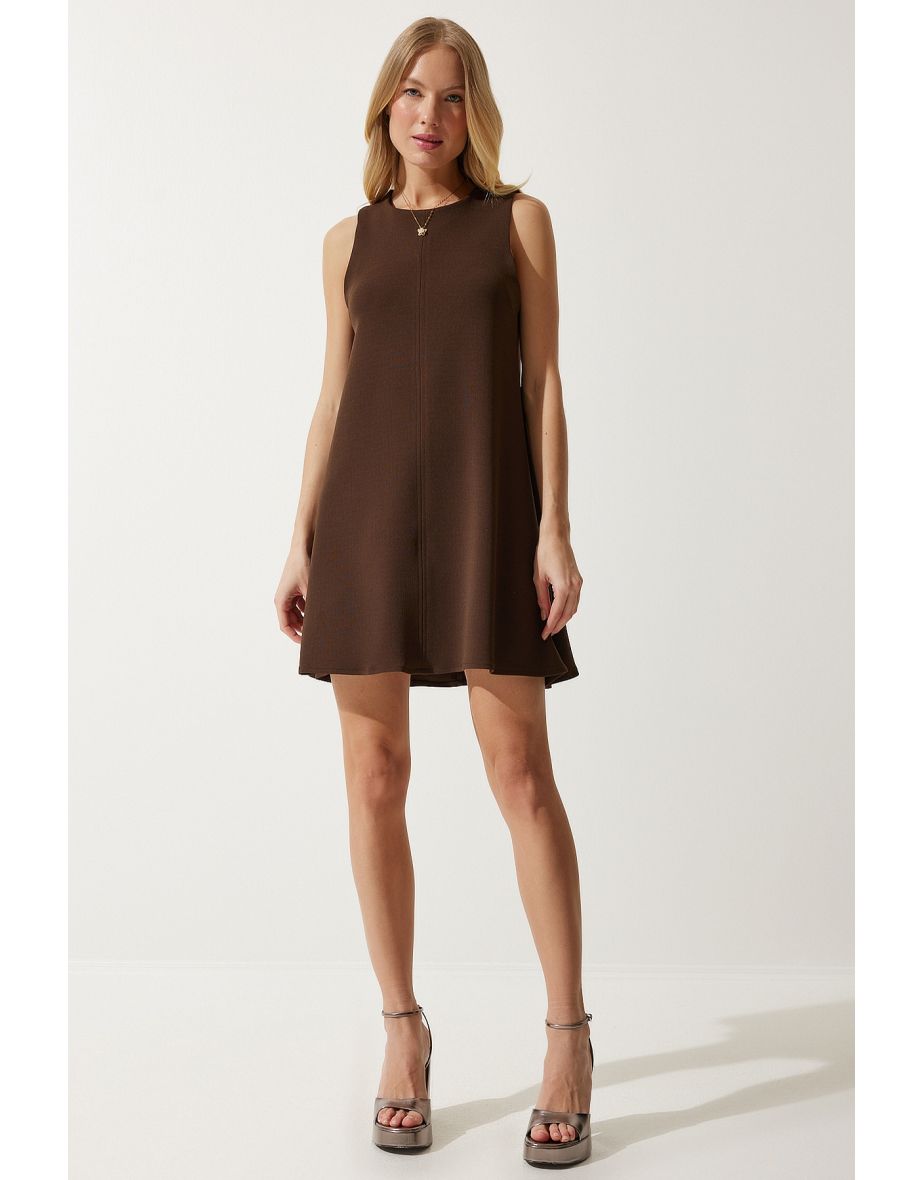 Happiness İStanbul Brown A-Line Mini Shift Dress
