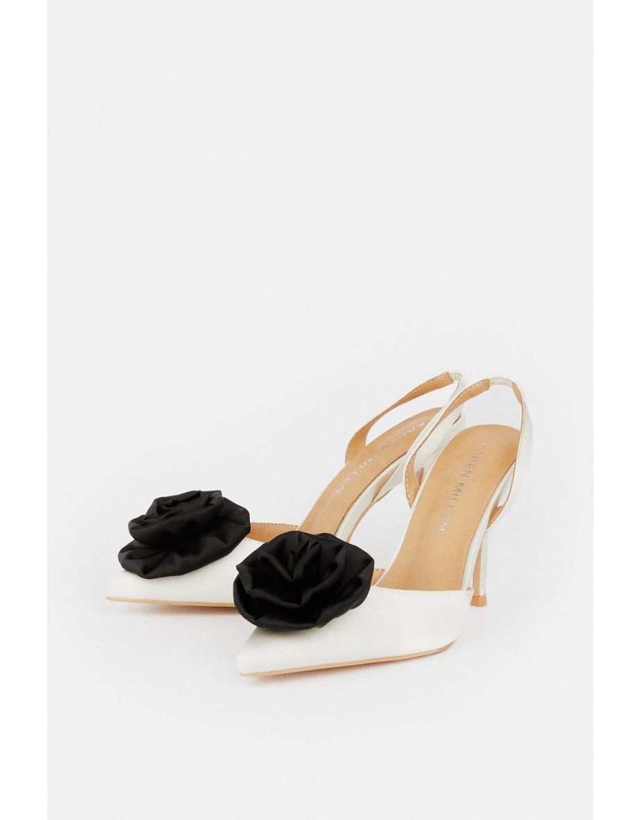 Flower Detail Court Slingback Heel - 1