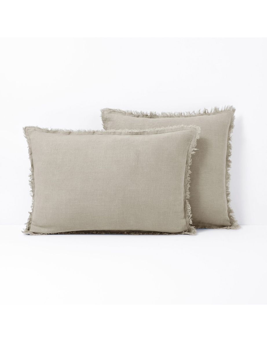 Linange Fringed 100% Washed Linen Cushion Cover