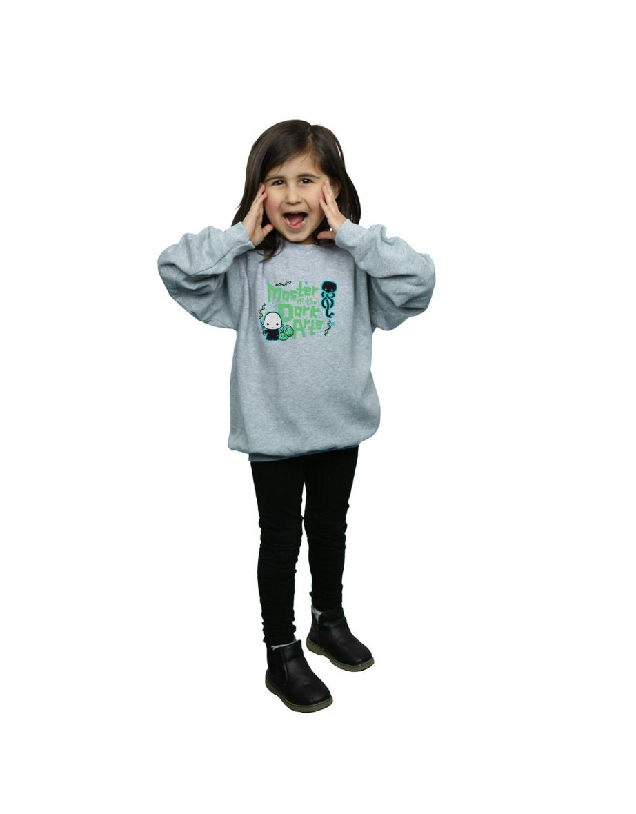 Harry Potter Girls Voldemort Dark Arts Junior Sweatshirt - Sports Grey - 5