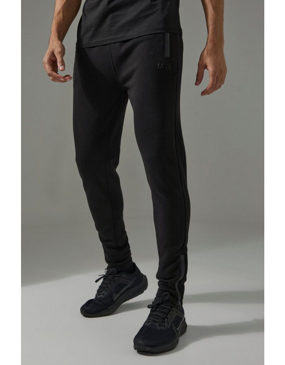 Man Active Pro Fleece Skinny Fit Joggers - black