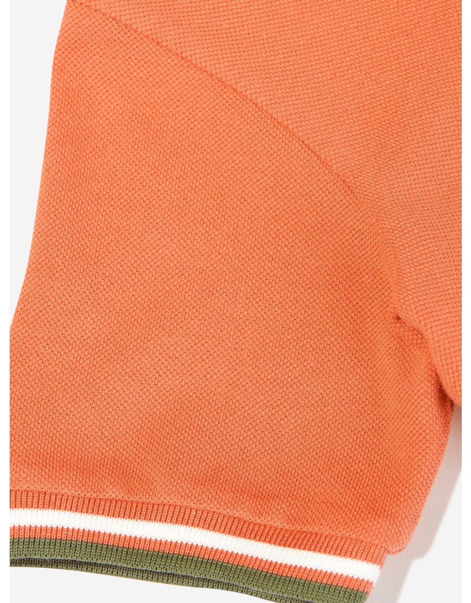 Boys Logo Polo Shirt in Orange - 3
