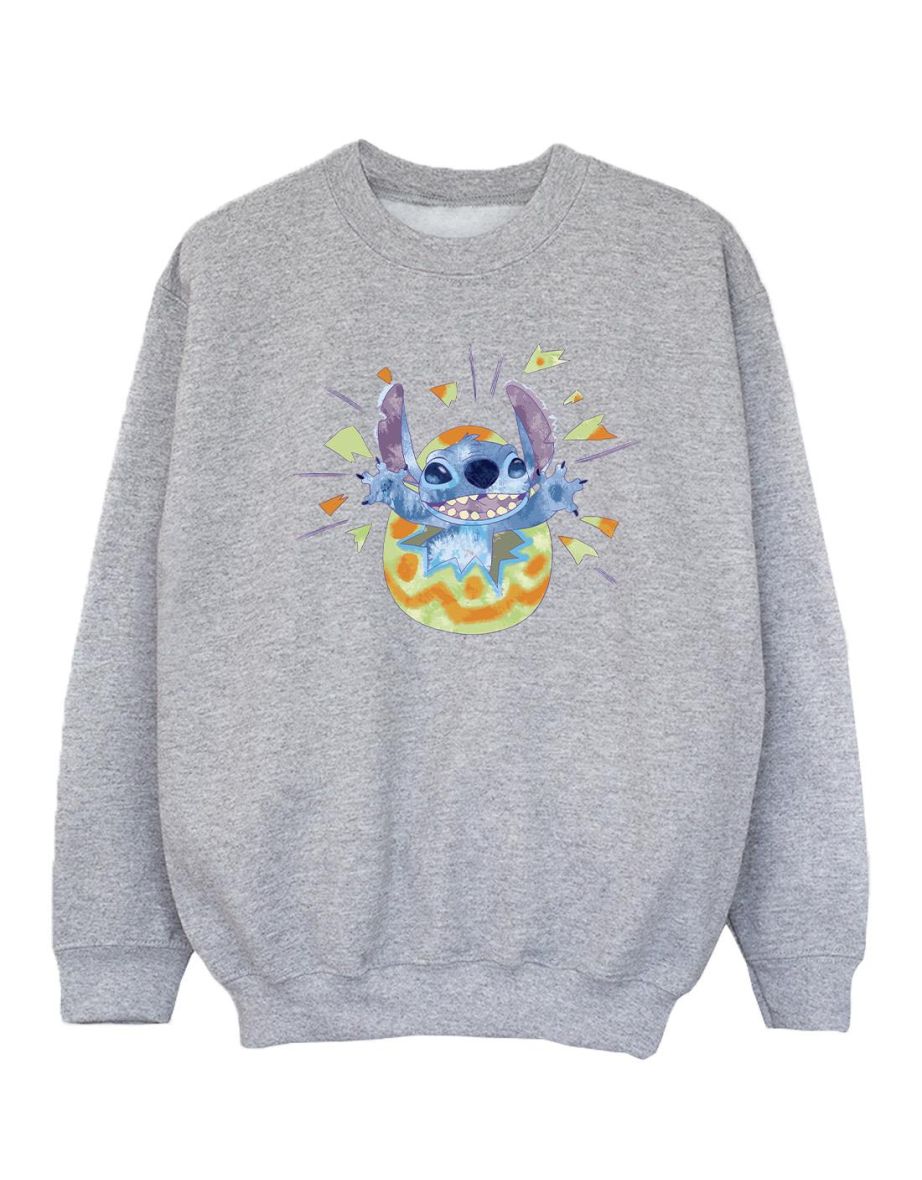 Disney Girls Lilo & Stitch Cracking Egg Sweatshirt - Sports Grey