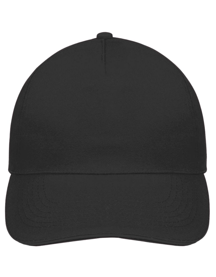 SOLS Unisex Sunny 5 Panel Baseball Cap - Black - 3