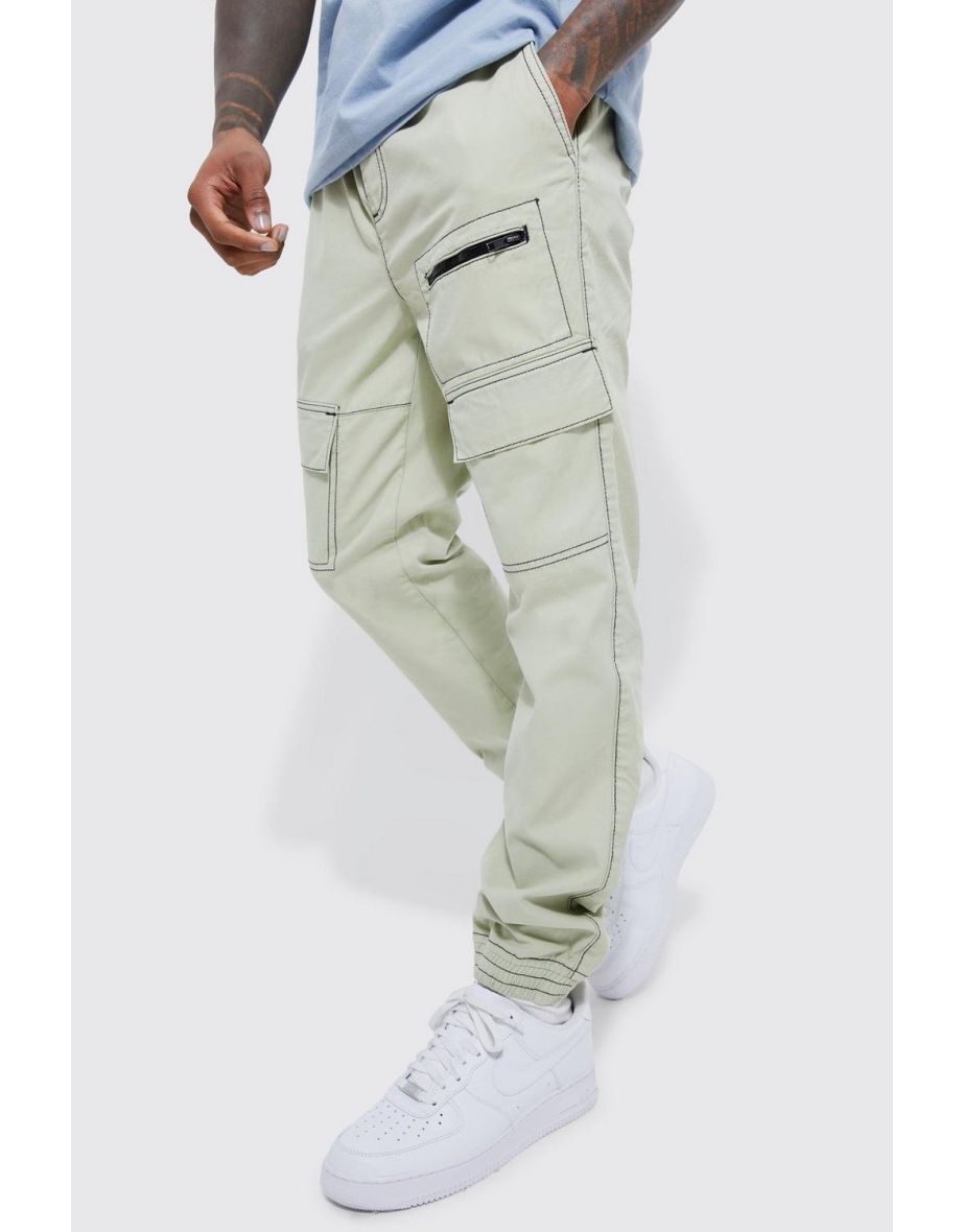 Men Contrast Stitching Cargo Jeans | Cargo jeans, Mens denim, Jean trends