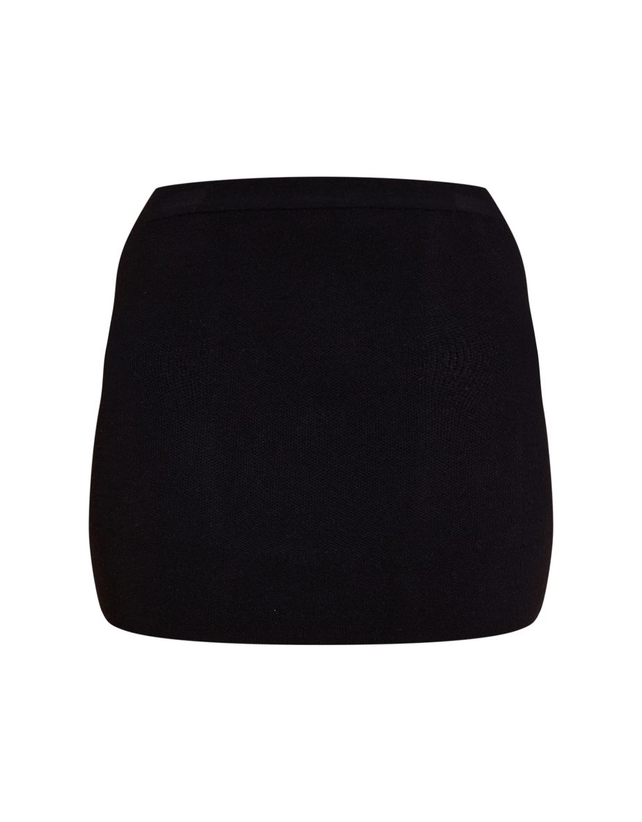 Black Fine Knit Mini Skirt - 5