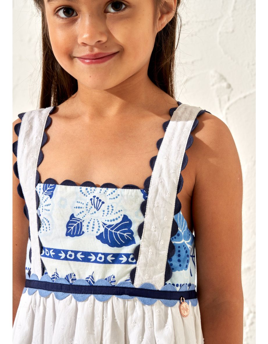 Connie Blue Print Rik Rak Sundress - 2