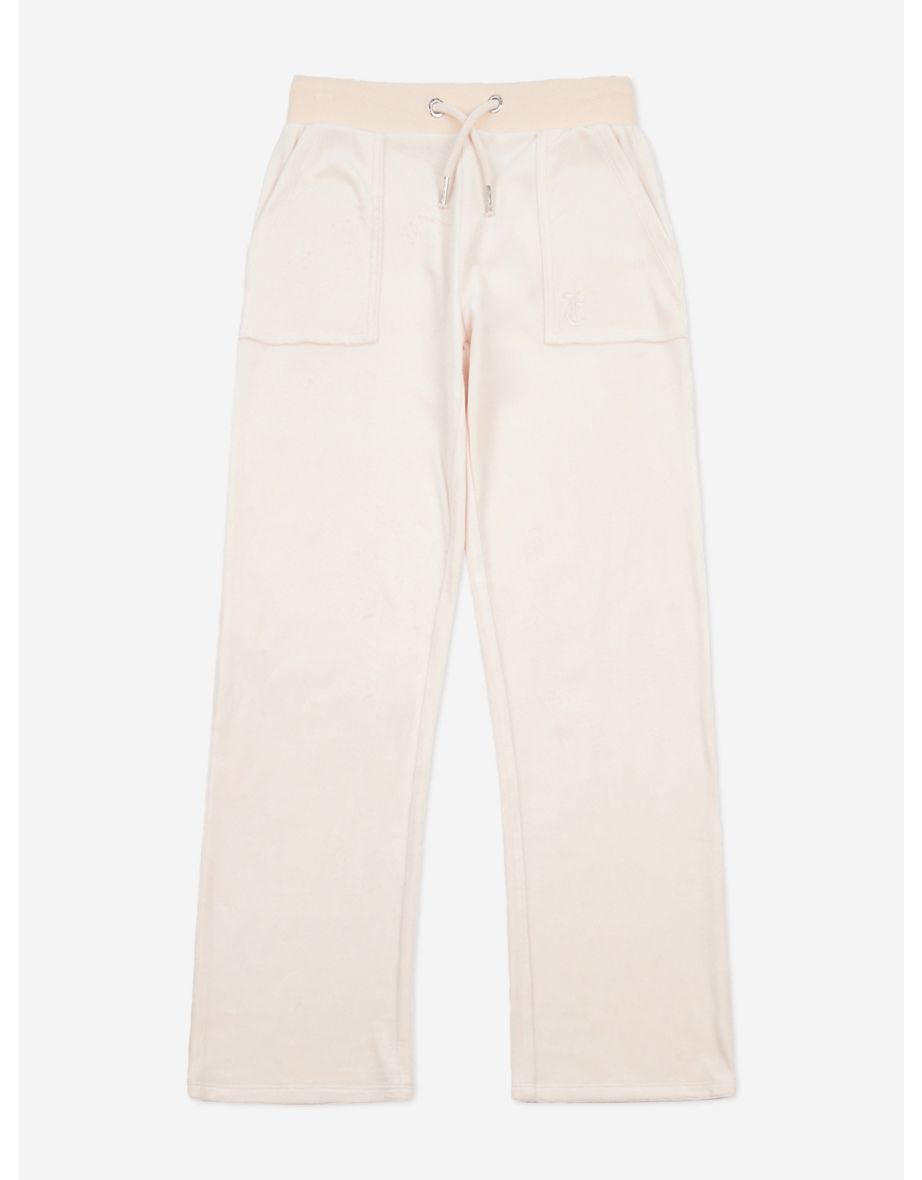Girls Tonal Velour Zip Up Top in Beige