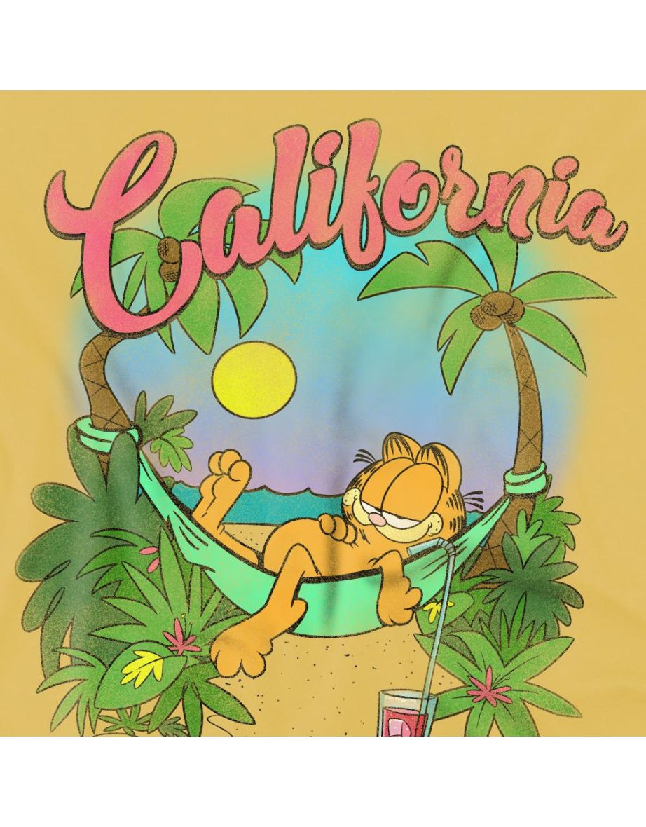 Garfield Mens Beach Time T-Shirt - Banana Yellow - 3
