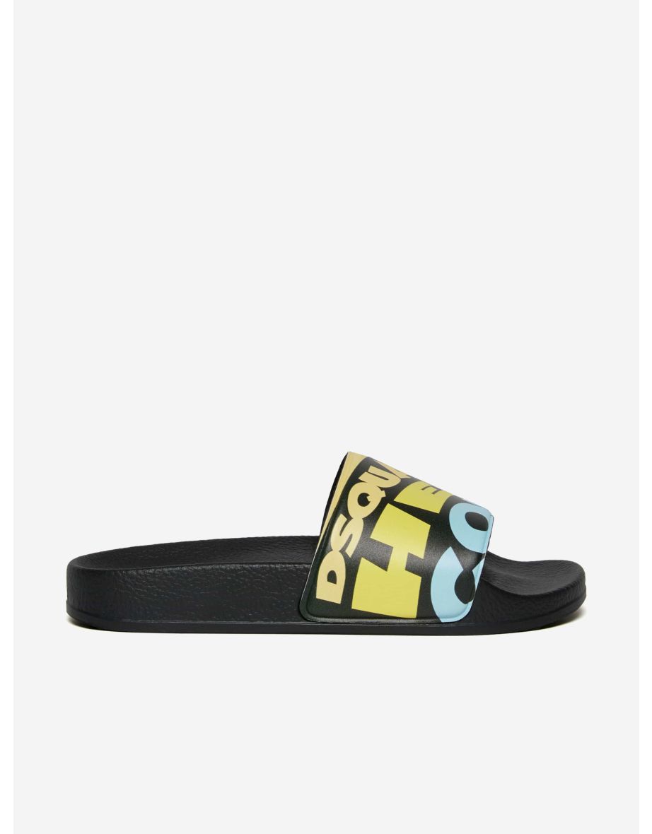 Kids Here Comes The Sun Sliders in Black