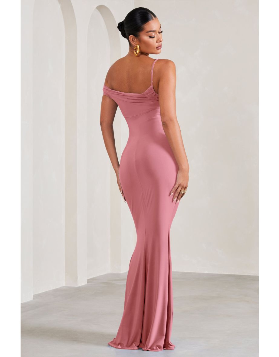 My Wish | Blush Pink Strappy Asymmetric Maternity Maxi Dress - 4