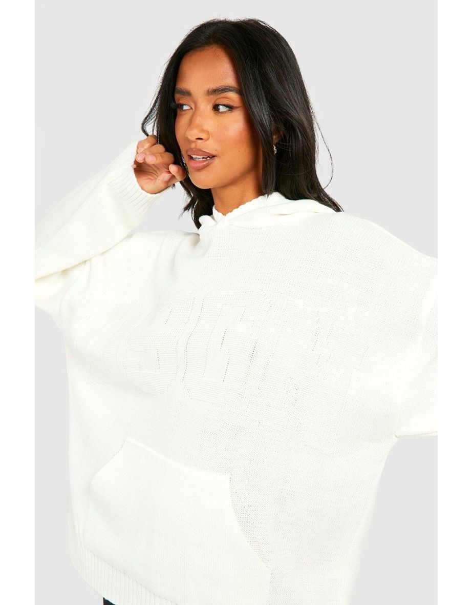 Petite Dsgn Knitted Hoodie - cream - 3