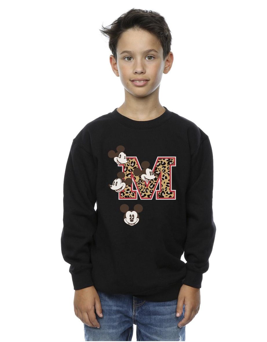 Disney Boys Mickey Mouse M Faces Sweatshirt - Black