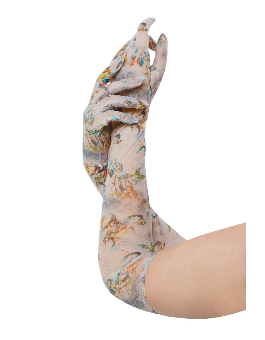 Talia Renaissance Printed Mesh Opera Gloves