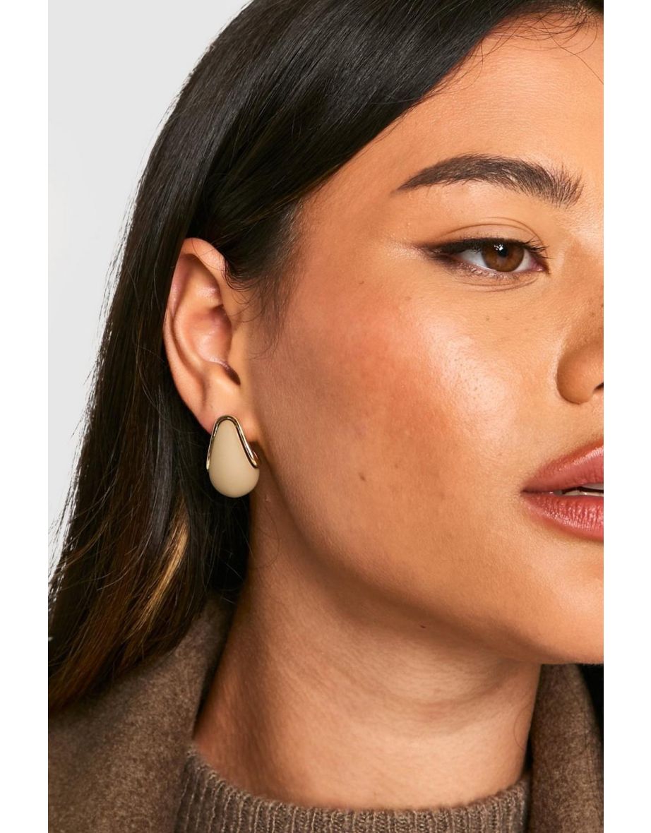 Nude Tear Drop Earrings - nude