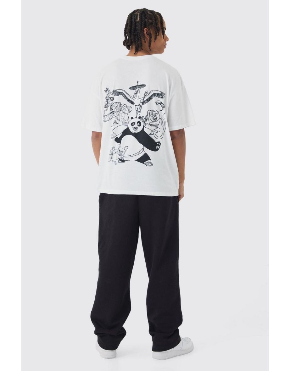 Oversized Kung Fu Panda License Print T-Shirt - white - 2