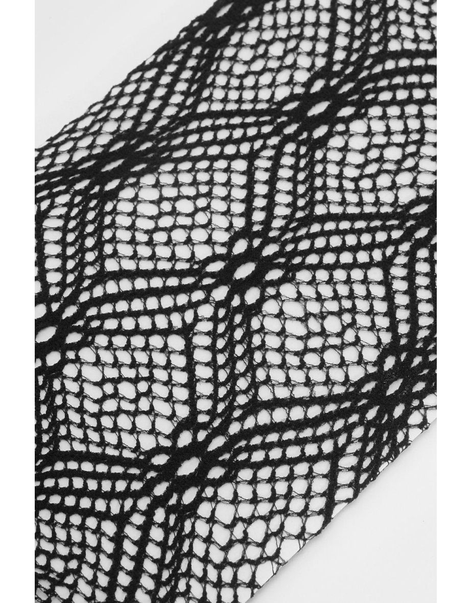 Plus Flower Check Tights - black - 2