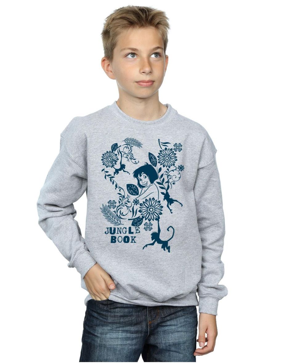 Disney Boys The Jugle Book Mowgli Tale Sweatshirt - Sports Grey