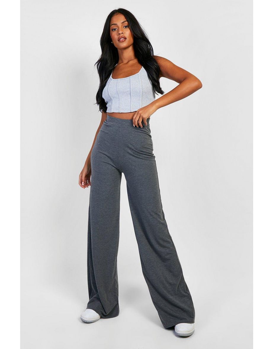 High shops waisted jersey trousers