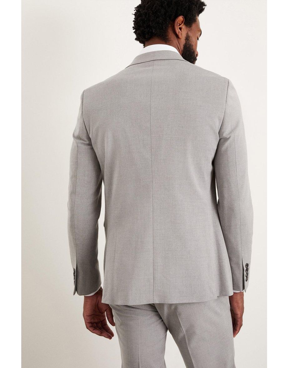 Skinny Fit Light Grey Essential Suit Jacket - 2