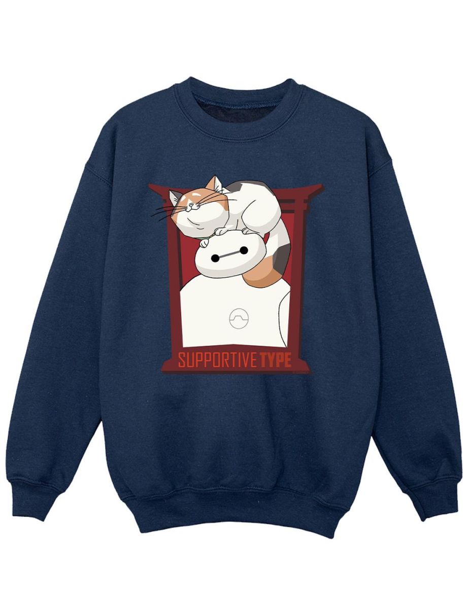 Disney Girls Big Hero 6 Baymax Frame Support Sweatshirt - Navy Blue