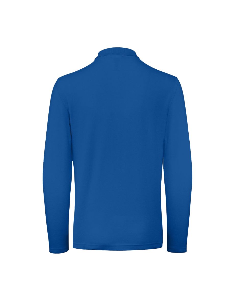 B&C Collection Mens Long Sleeve Polo Shirt - Royal Blue - 1
