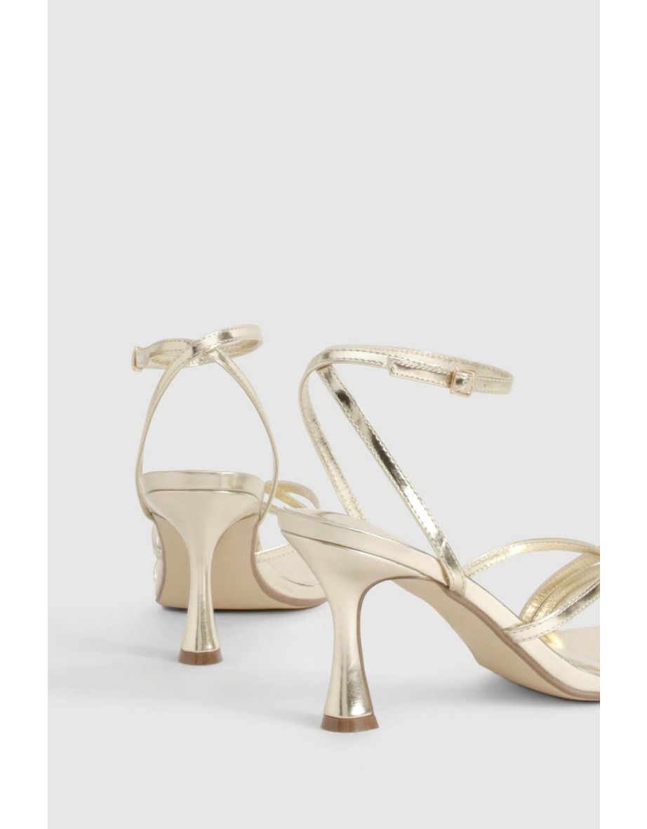 Wide Fit Strappy 2 Part Heels - gold - 3