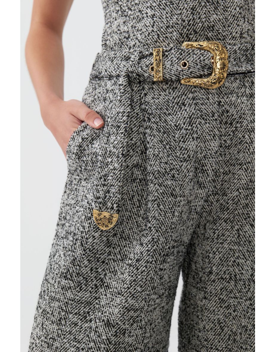 Belted High Waist Pants - 2