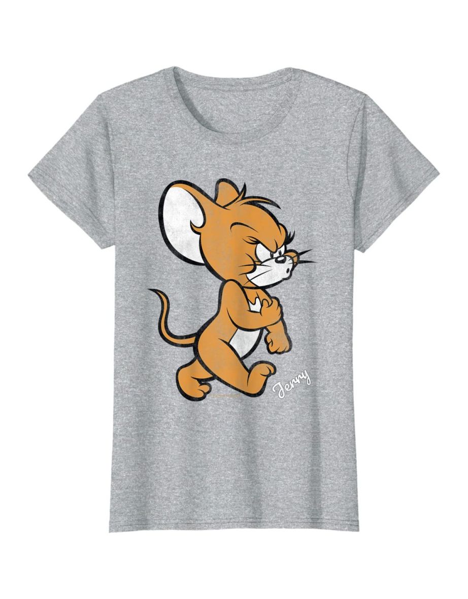 Tom and Jerry Womens/Ladies Angry Mouse T-Shirt - Sports Grey
