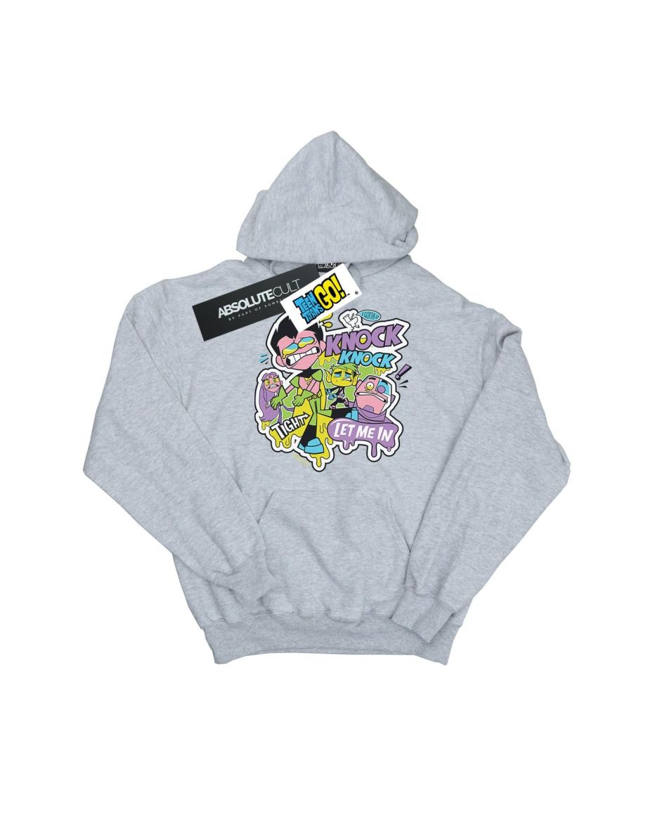 DC Comics Boys Teen Titans Go Knock Knock Hoodie - Sports Grey