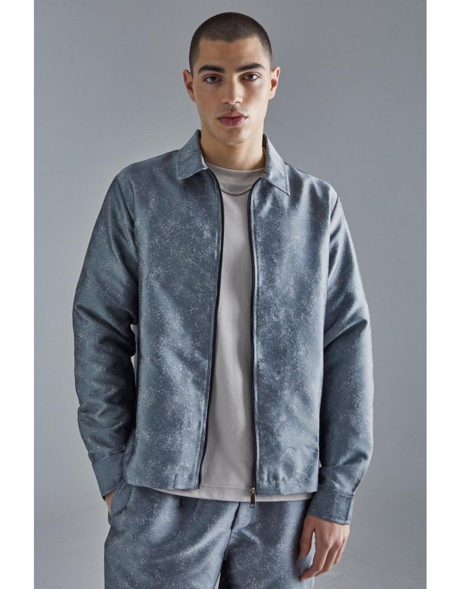 Marl Fabric Interest Smart Overshirt - grey