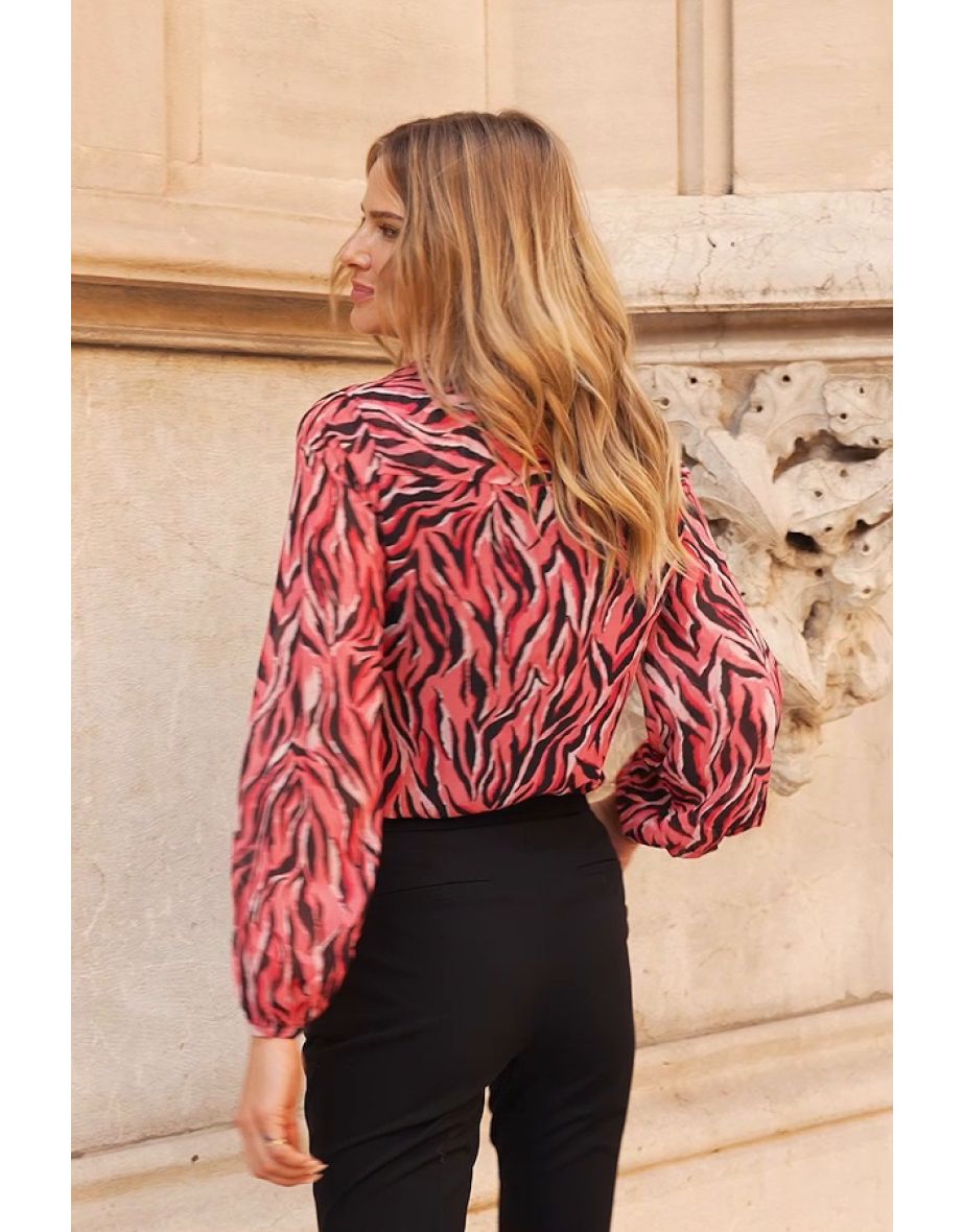 Red & Black Animal Print Shirt - 4