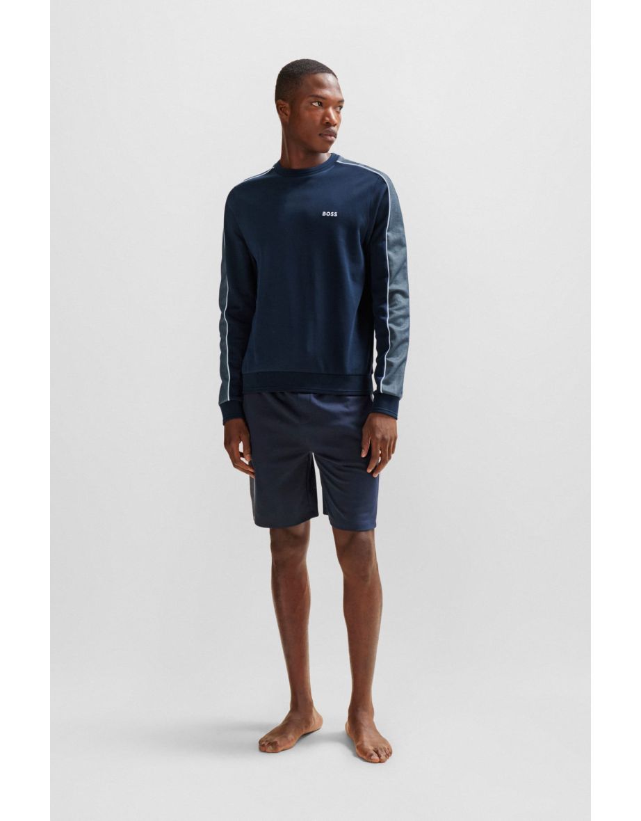 Men's Boss Cotton-Blend Regular-Fit Sweatshirt in Blue