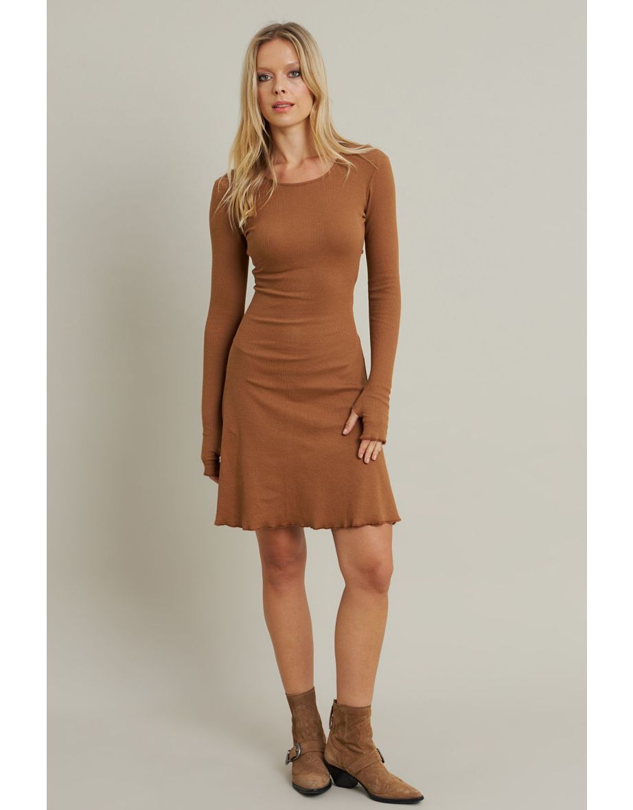Women's Camel Tie Camisole Mini Dress