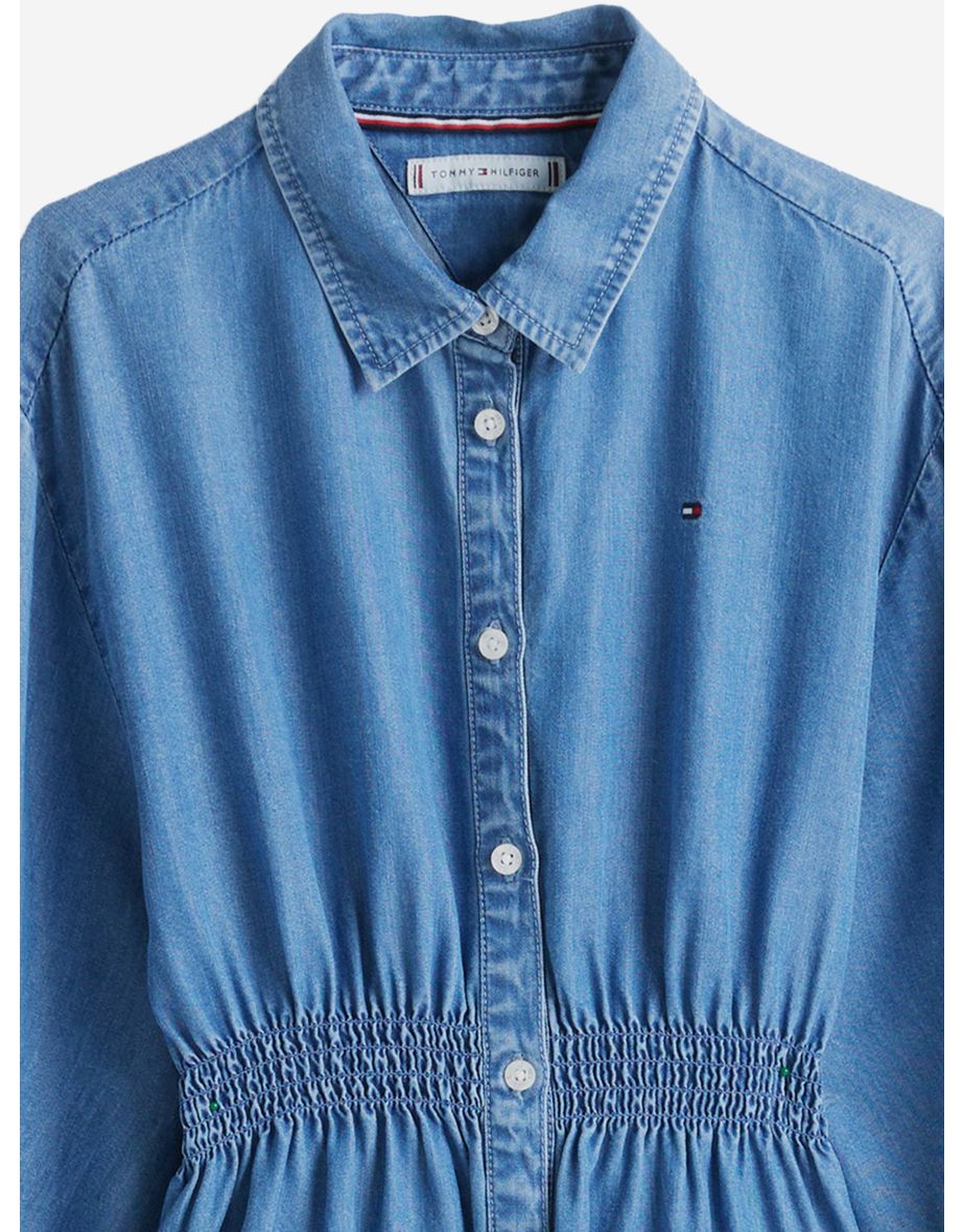 Tommy Hilfiger Girls Chambray Shirt Dress in Blue - 3