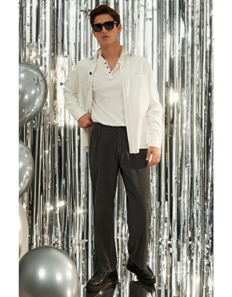 Anthracite Men's Wideleg Corduroy Pants
