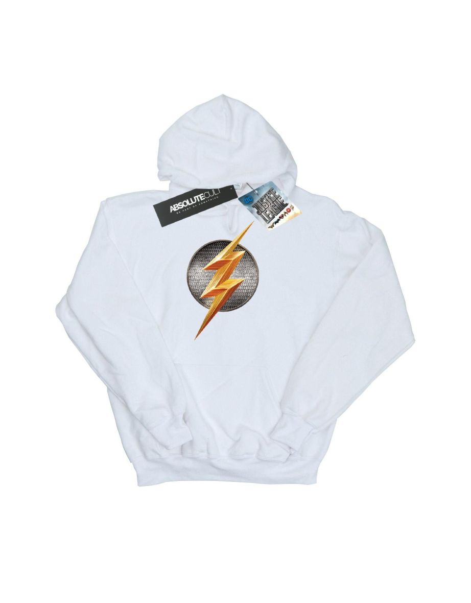 DC Comics Boys Justice League Movie Flash Emblem Hoodie - White