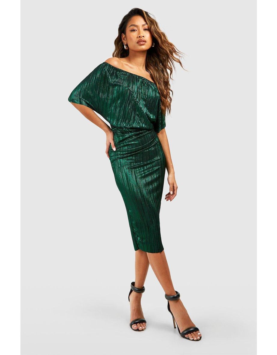 Metallic bardot sale dress oasis