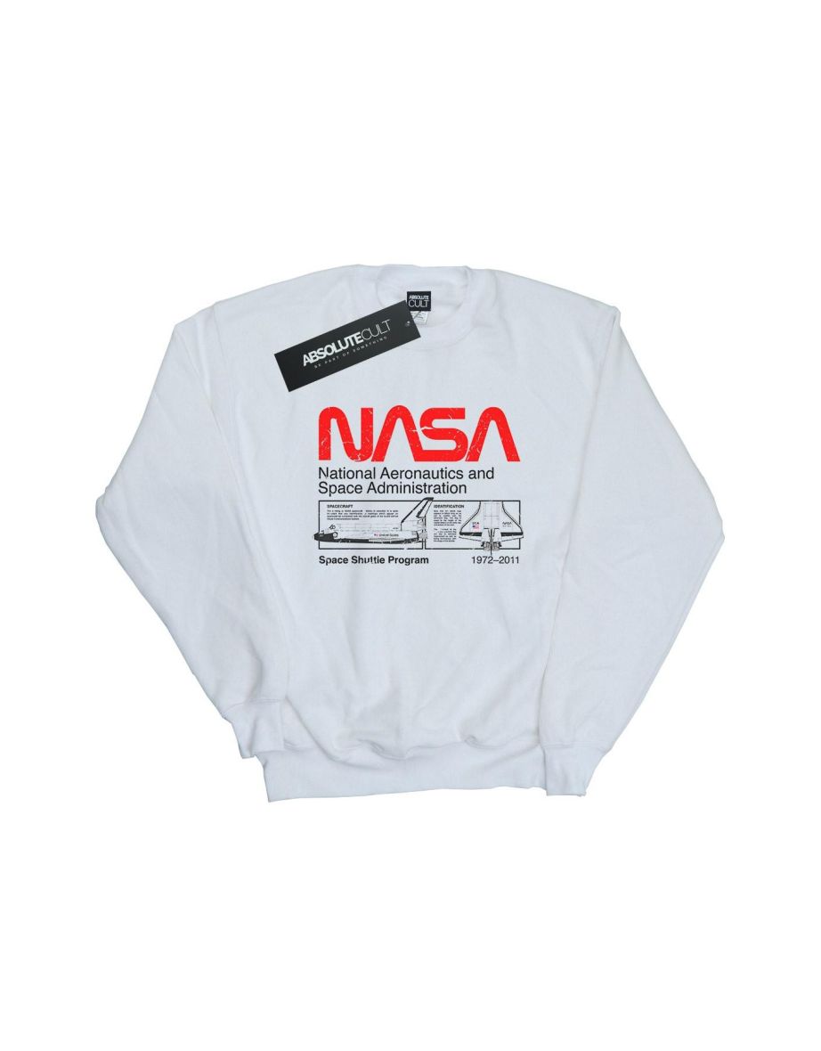 NASA Mens Space Shuttle Sweatshirt - White - 1