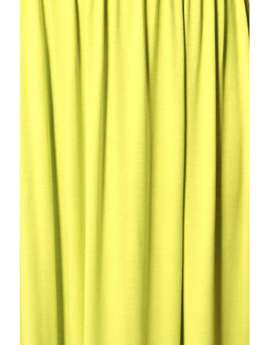 فستان ماكسي مزموم بأكتاف مكشوفة - أصفر - 3