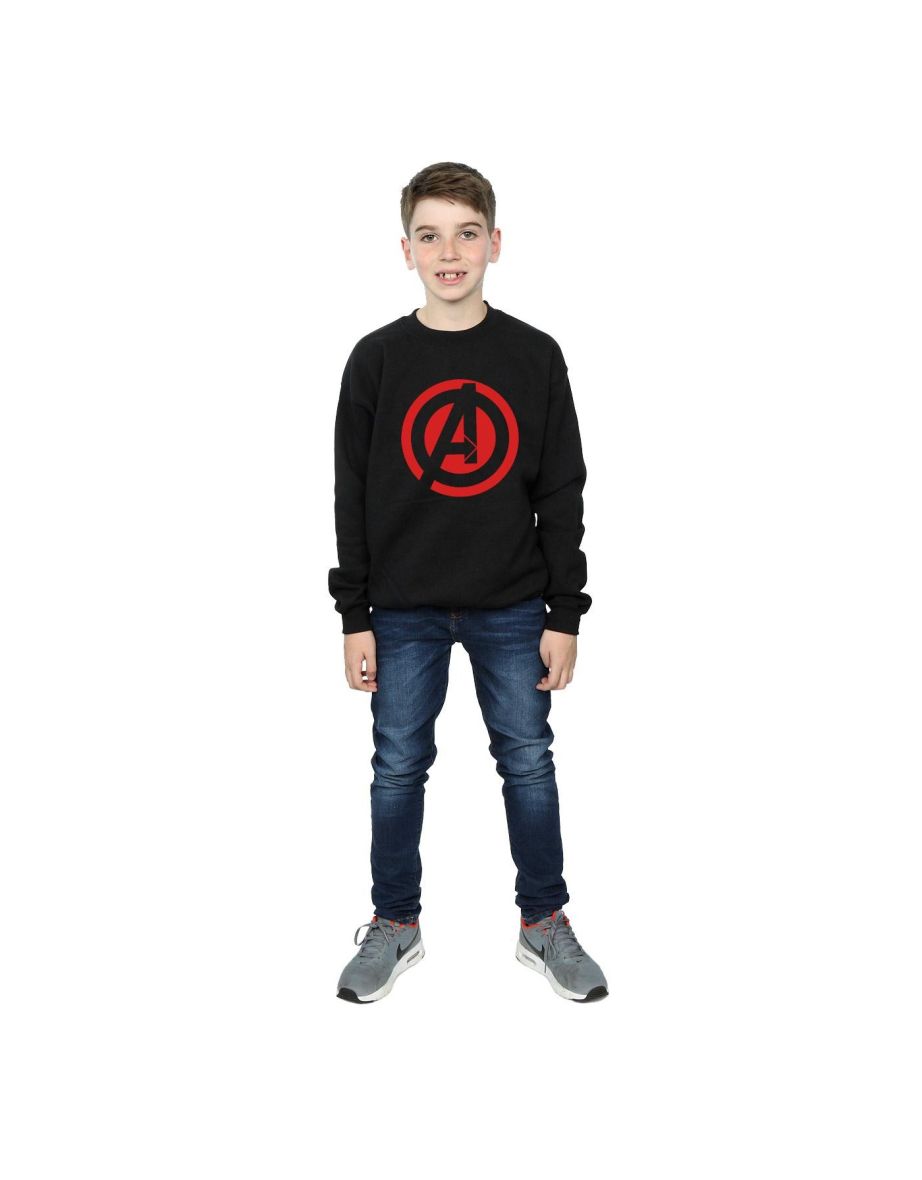 Marvel Boys Avengers Assemble Solid A Logo Sweatshirt - Black - 3