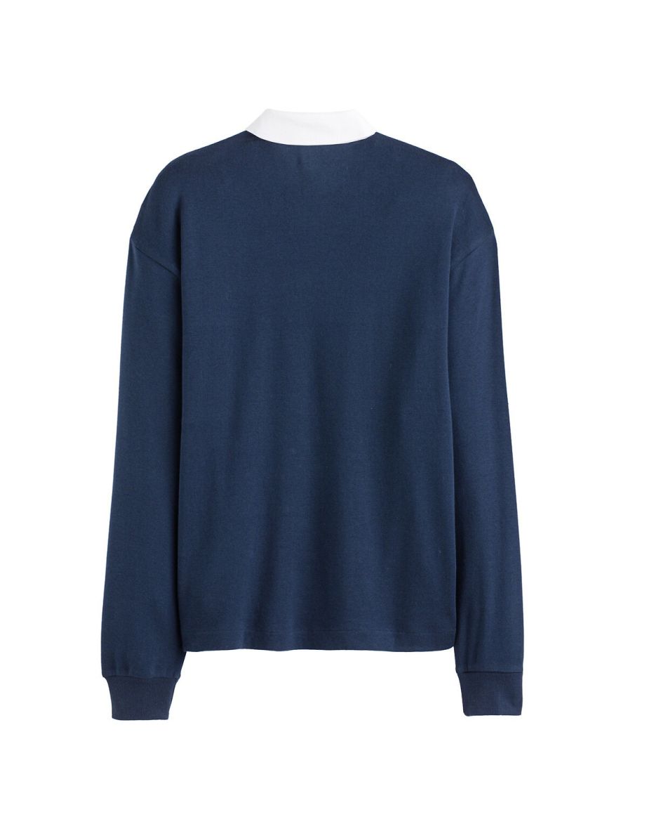 Unisex Oversized Rugby Shirt in Cotton with Long Sleeves - 5