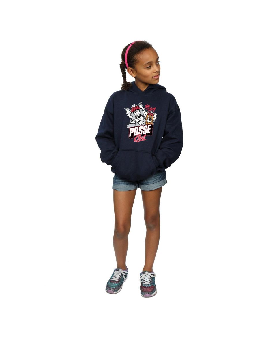 Tom And Jerry Girls Posse Cat Hoodie - Navy Blue - 3