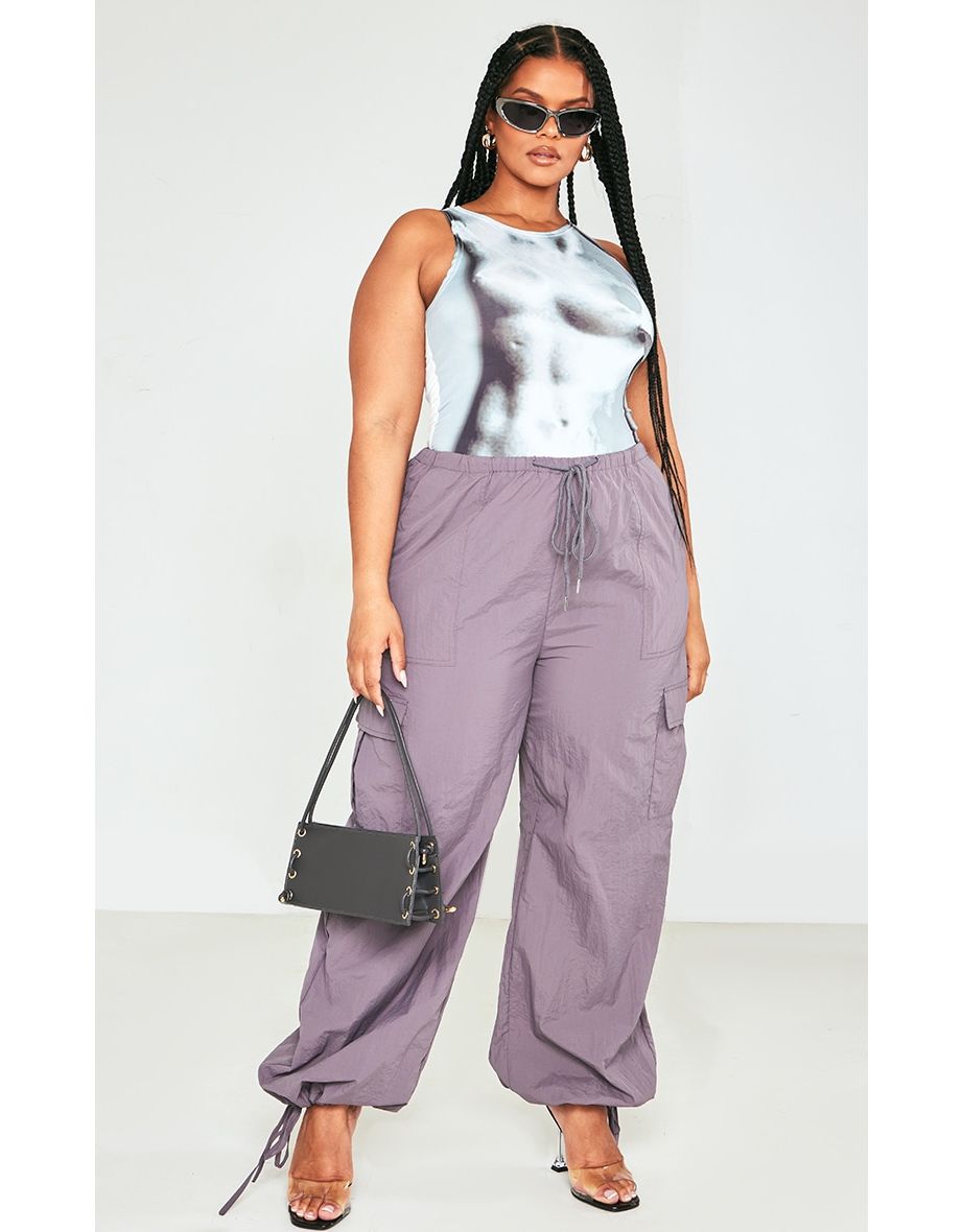 Plus Grey Statue Body Print Bodysuit