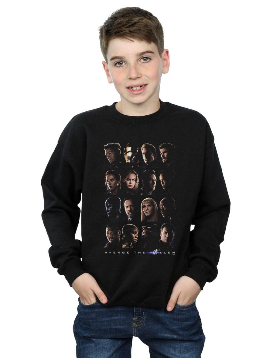 Marvel Boys Avengers Endgame We Avenge The Fallen Sweatshirt - Black