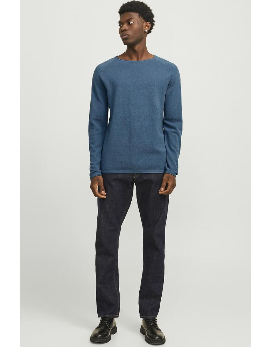 Lightweight Crew Neck Jumper/Sweater in Structured Knit