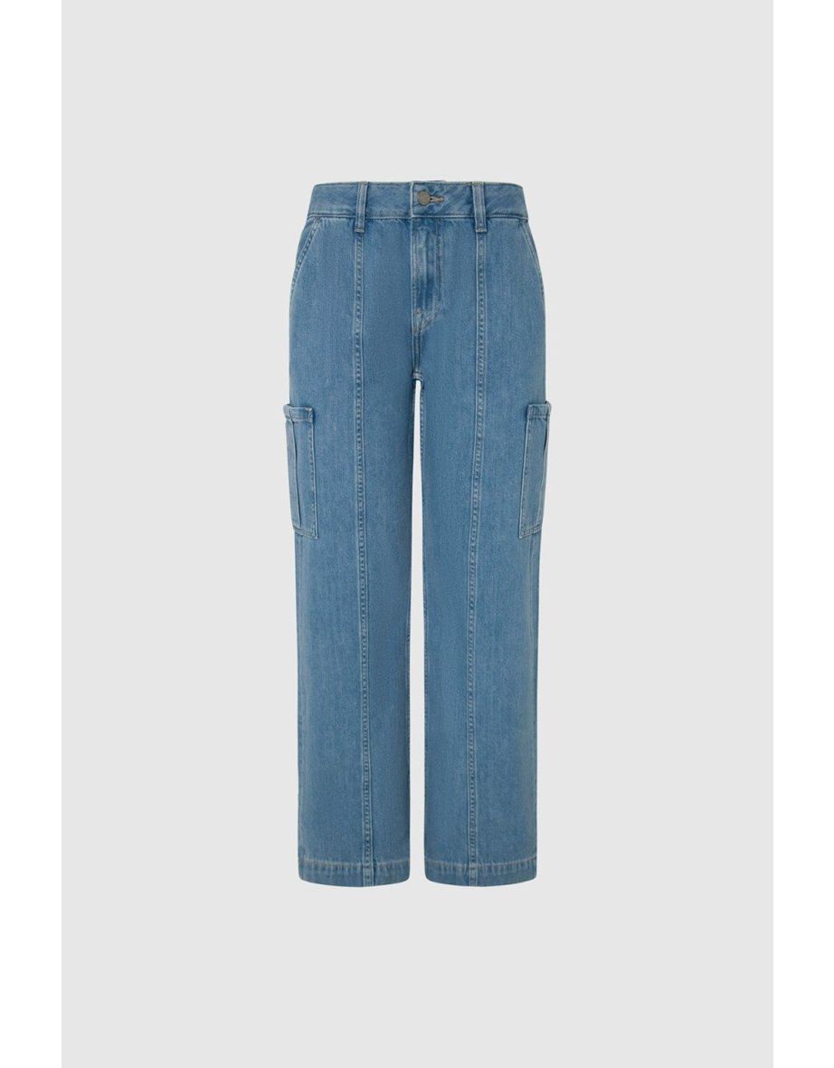 Loose Jeans Utility High Waist Blue